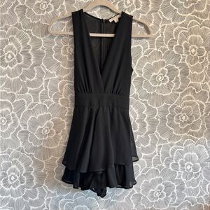 FAVLUX Black Layered Mini Romper size S NWOT